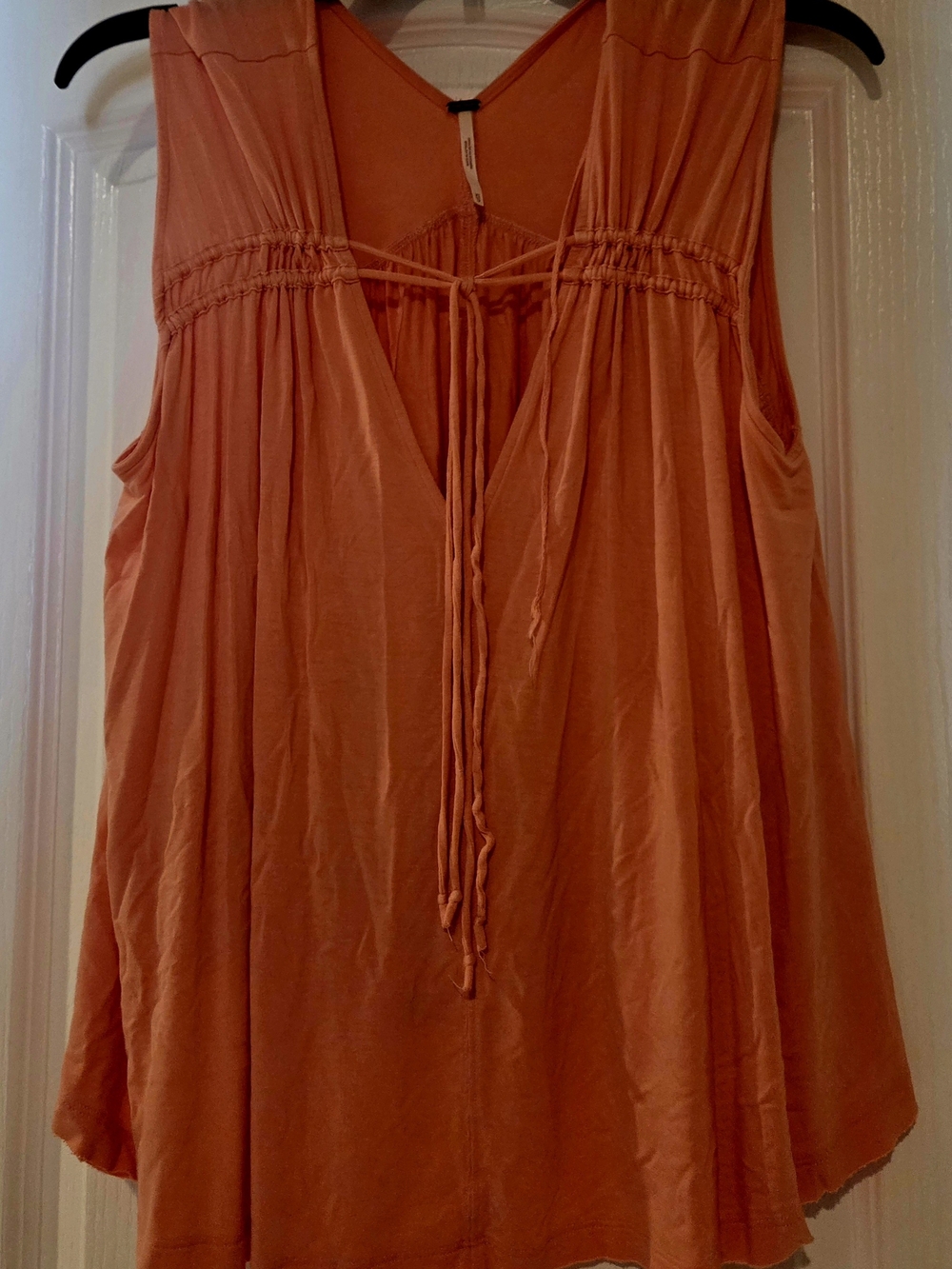 GUC Free People Orange Tie-Front Sleeveless Boho Tank SIZE:M